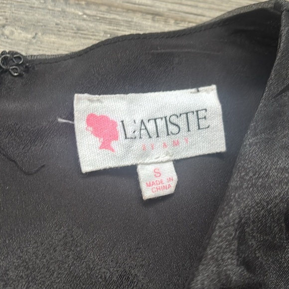 L’atiste | By Amy Floral Embroidered Dress - Black and Pink Size Small - Picture 6 of 14